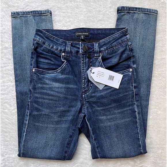 NWT UNIVERSAL STANDARD Seine High Rise 27” Skinny Jeans in Distressed Blue, 00 - Picture 3 of 15